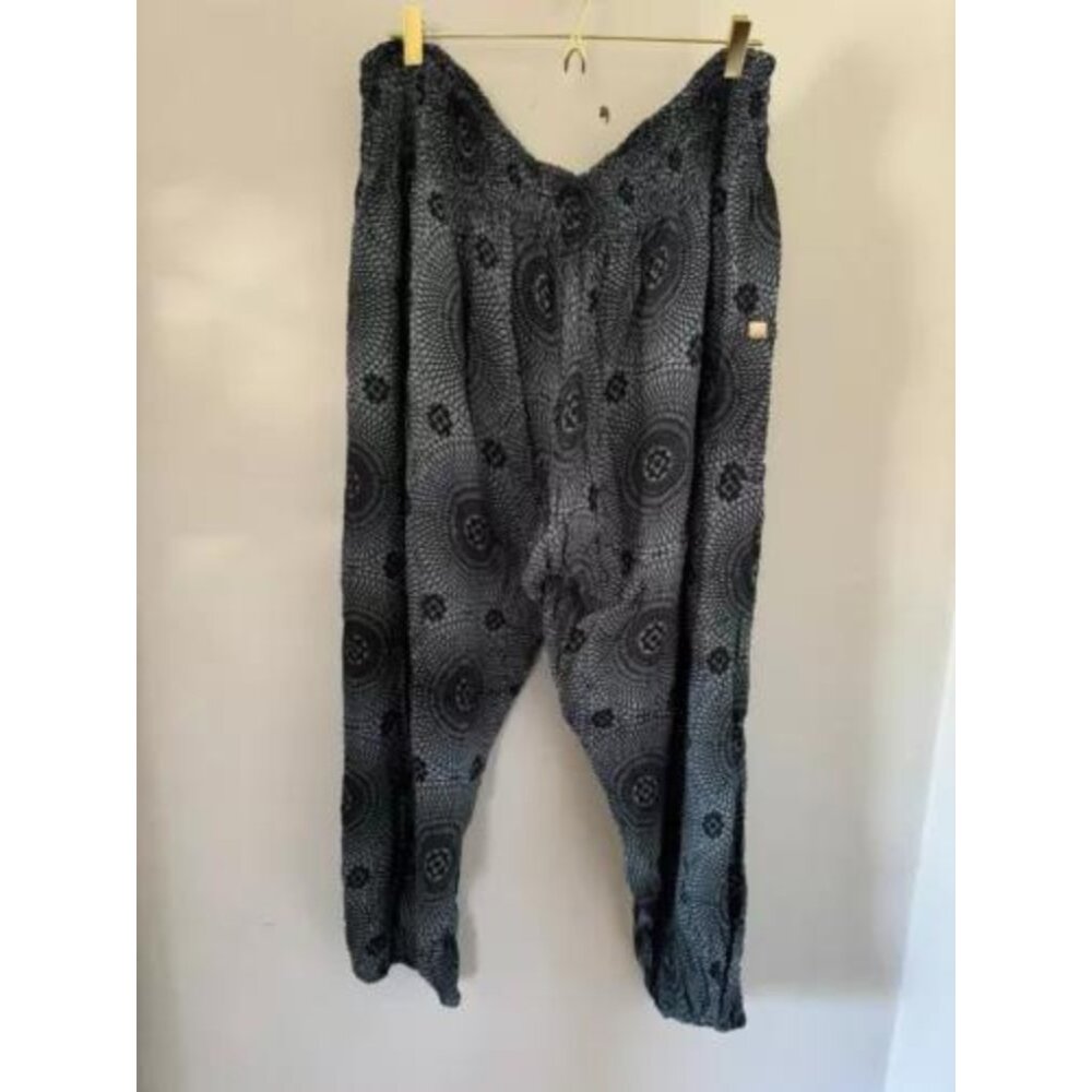 PI Yoga Comfy Lounge Harem Pants Women's 18-24 Floral Elastic High Waist Pockets